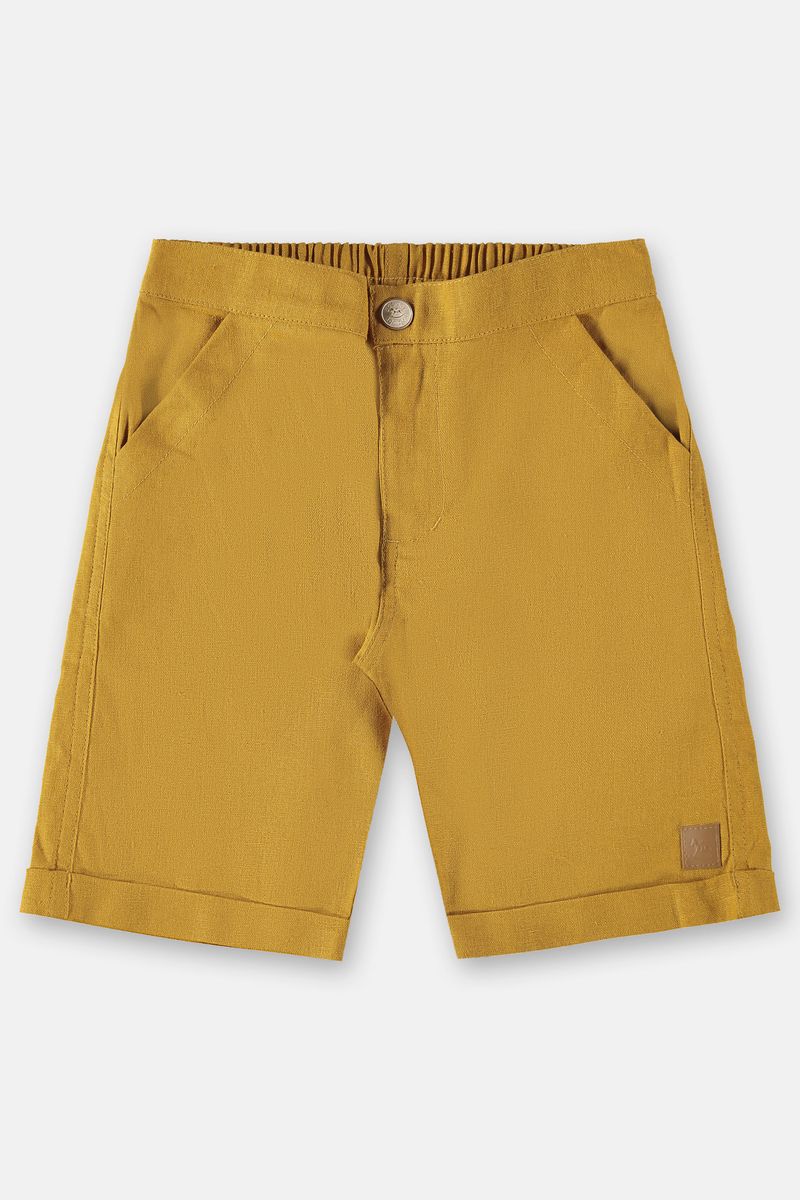 Up-Baby---Bermuda-em-Linho-para-Menino-Amarelo