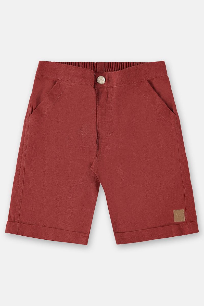 Up-Baby---Bermuda-em-Linho-para-Menino-Vermelho