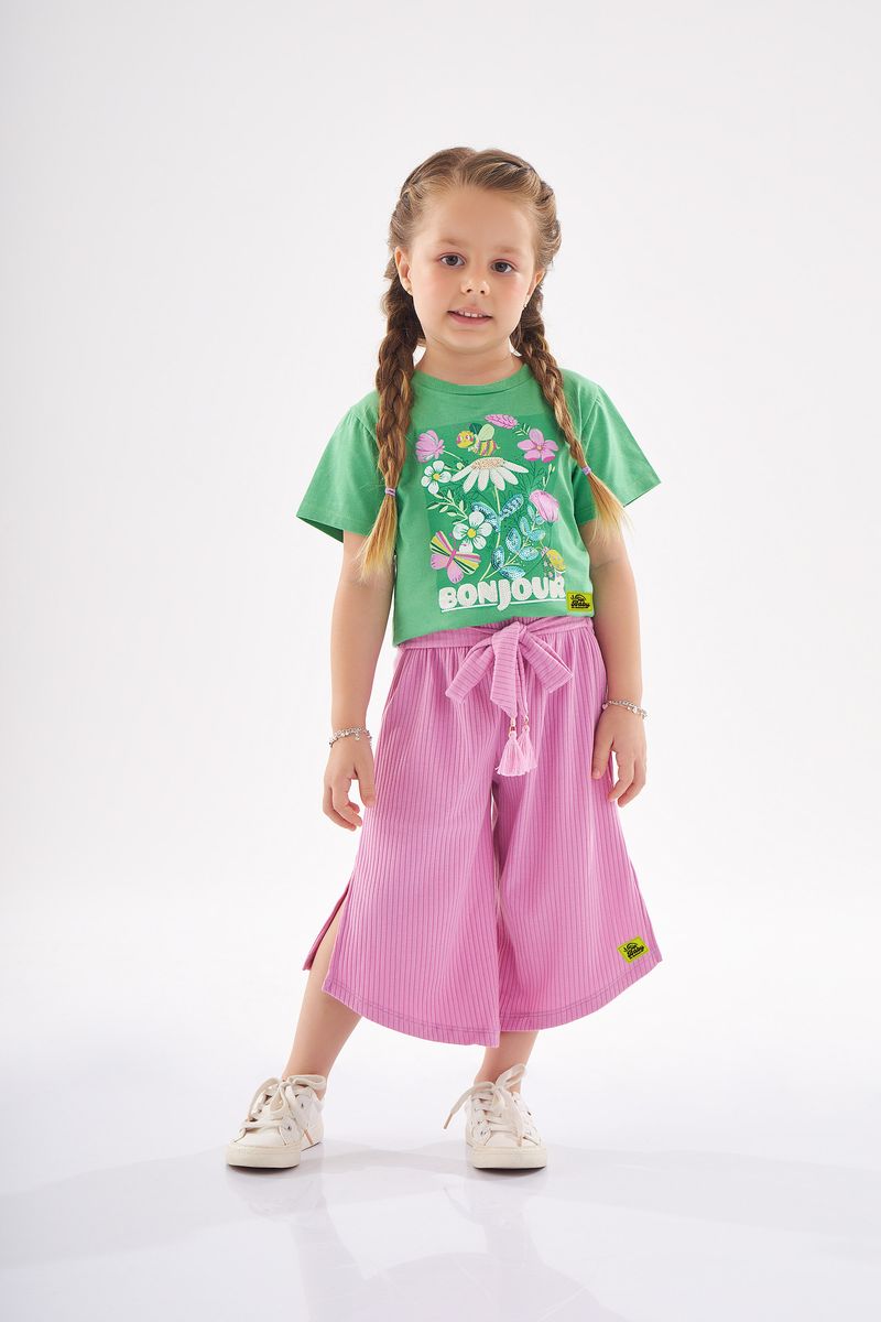 Up Baby - Conjunto Blusa e Calça Pantacourt Infantil Verde - Up Baby