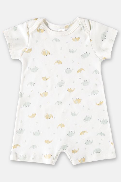 Macaquinho para Bebê Menino em Suedine (Branco) Up Baby
