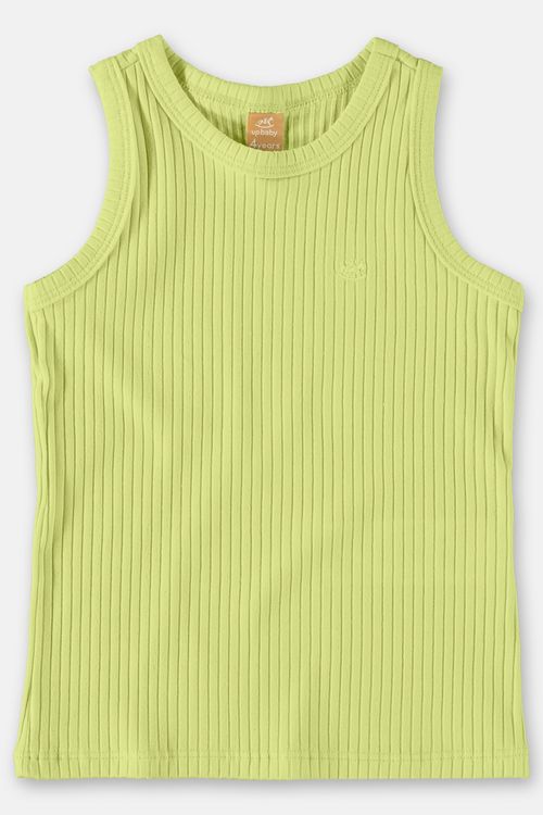 Blusa básica canelada infantil para menina (Verde) Up Baby