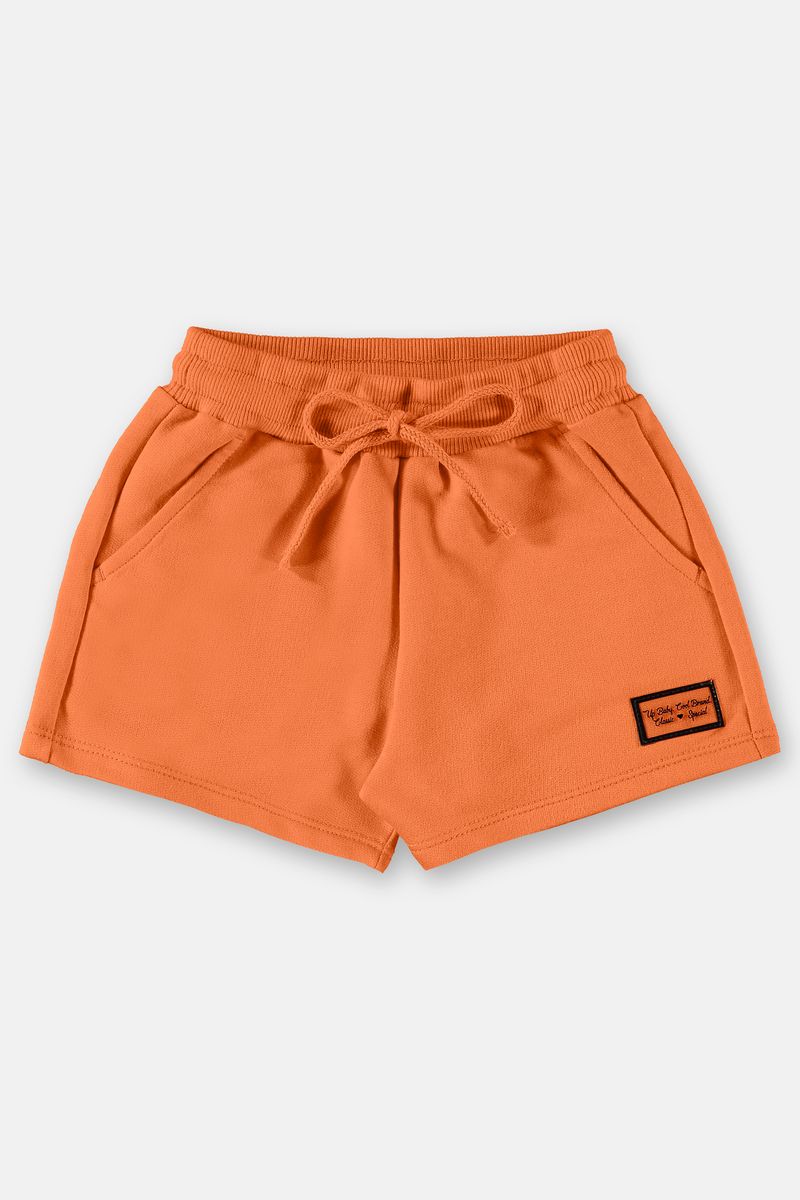 Up-Baby---Shorts-basico-infantil-menina-em-moletom-Laranja