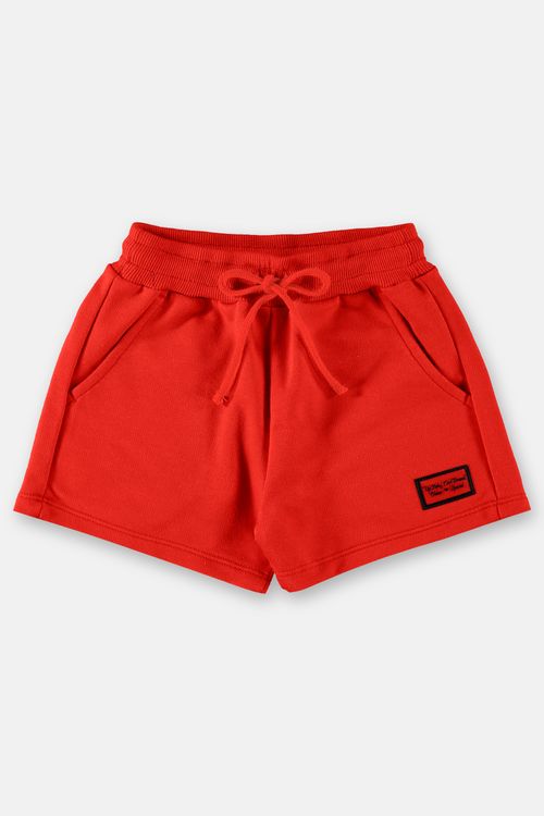 Shorts básico infantil menina em moletom (Vermelho) Up Baby