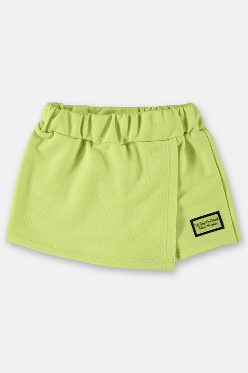 Shorts saia básico infantil menina em moletom (Verde) Up Baby