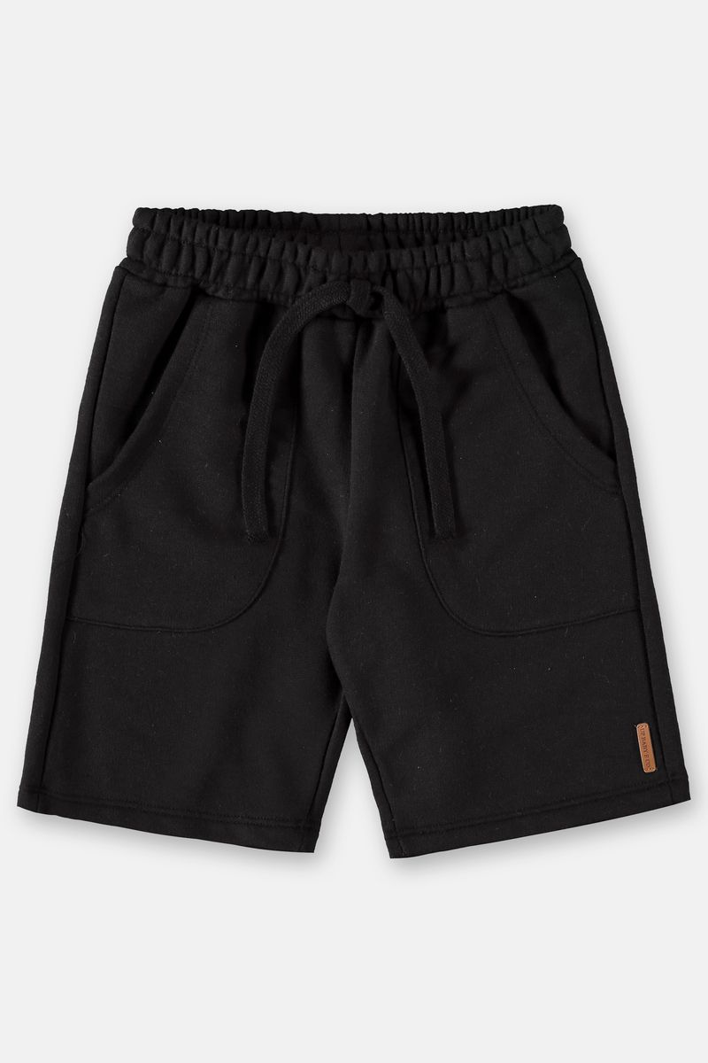 Up-Baby---Bermuda-Infantil-Basica-em-Moletom-Preto