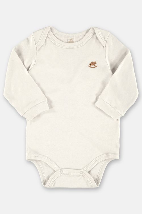 Body Manga Longa Básico Unissex (Off White) Up Baby