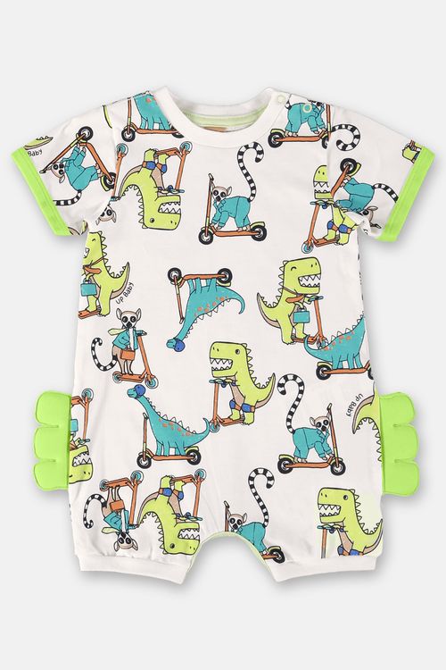 Macaquinho Dinossaurinho para Bebê Menino (Off White) Up Baby