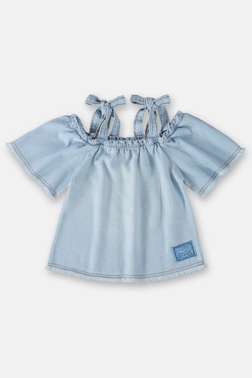 Bata em Jeans Infantil Menina (Azul) Up Baby