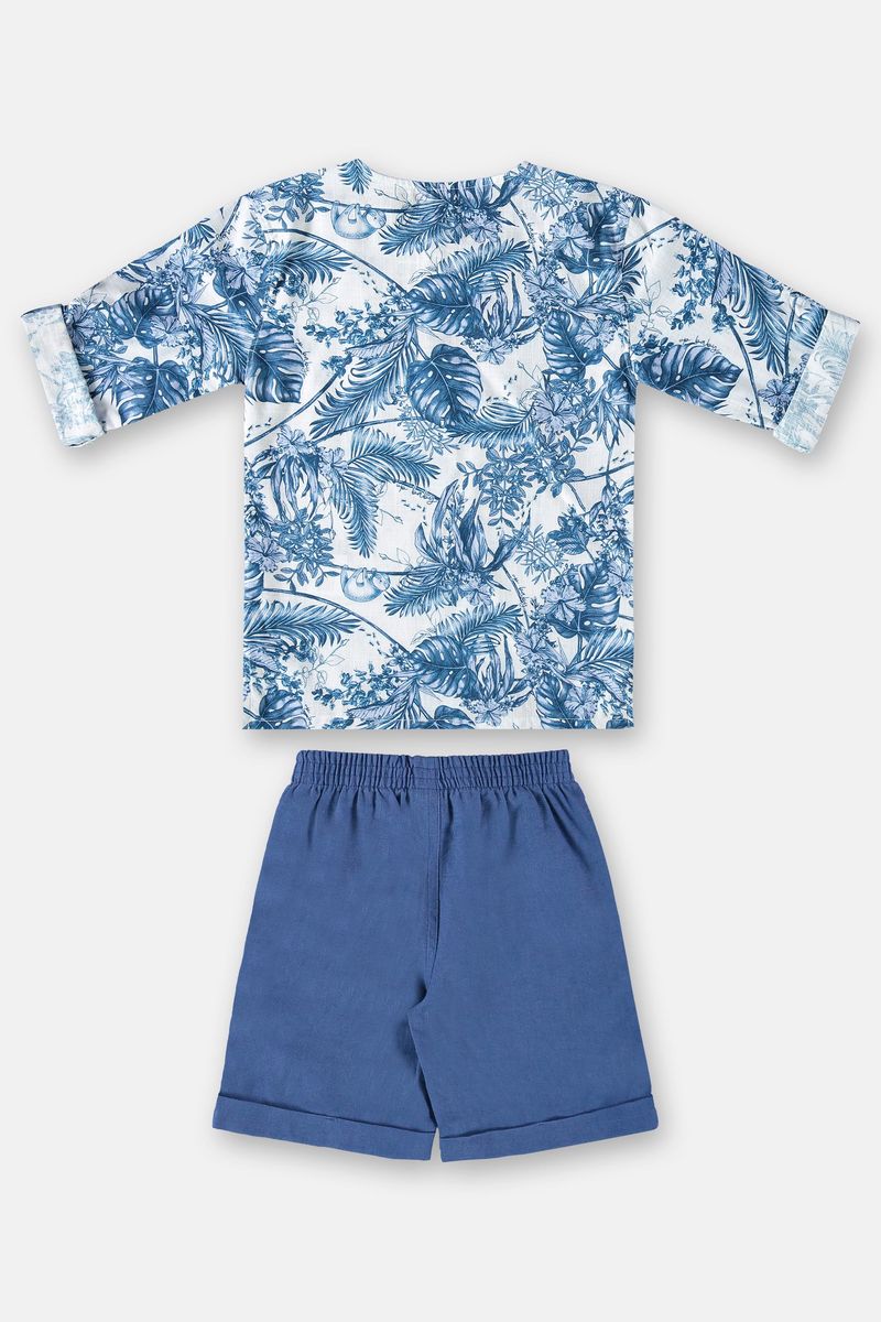 Conjunto-Floral-Sketch-Infantil-para-Meninos--Azul--Up-Baby