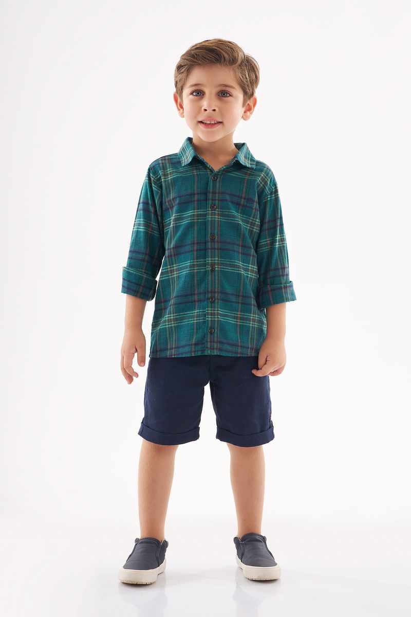 Up-Baby---Camisa-Infantil-Xadrez-para-Menino-Verde