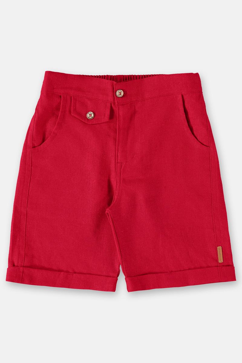 Bermuda-Infantil-em-Linho-para-Menino--Vermelho--Up-Baby