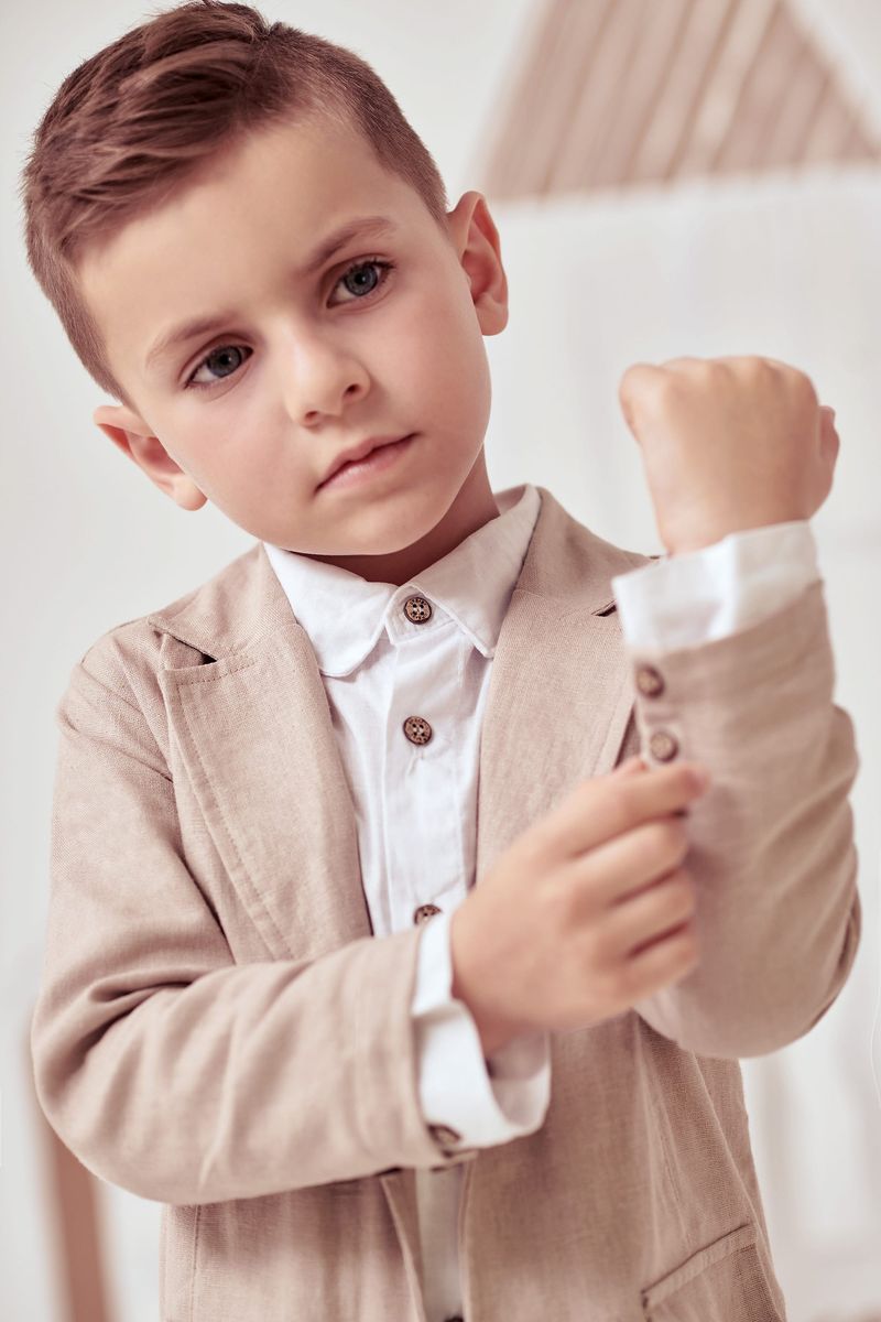 Blazer-Infantil-em-Linho--Marrom--Up-Baby