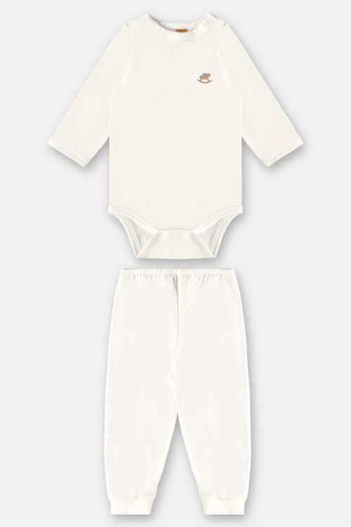 Pijama Térmico Unissex para Bebê (Off White) Up Baby