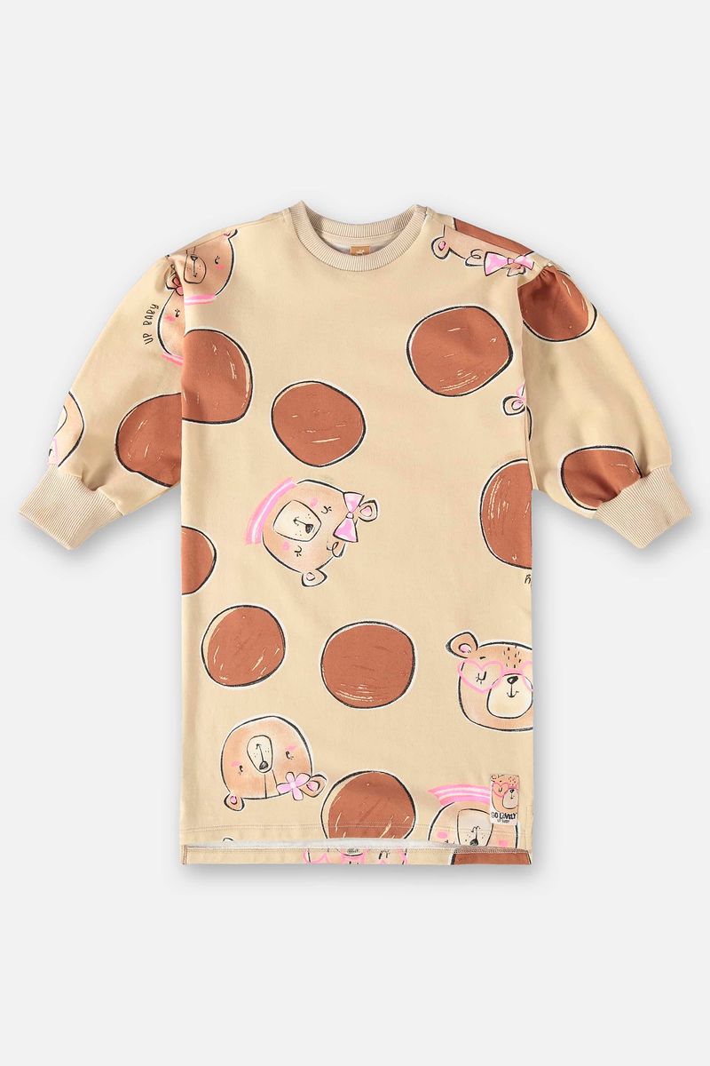 Vestido-Mullet-Manga-Longa-Infantil--Marrom--Up-Baby