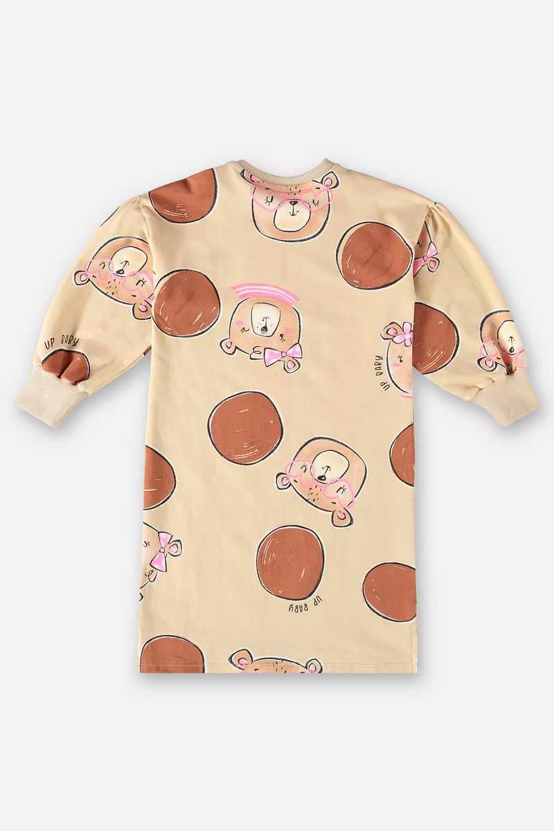 Vestido-Mullet-Manga-Longa-Infantil--Marrom--Up-Baby