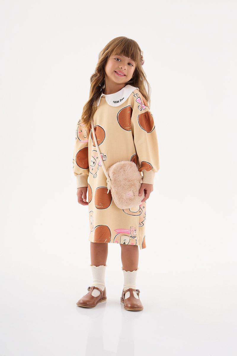 Vestido-Mullet-Manga-Longa-Infantil--Marrom--Up-Baby