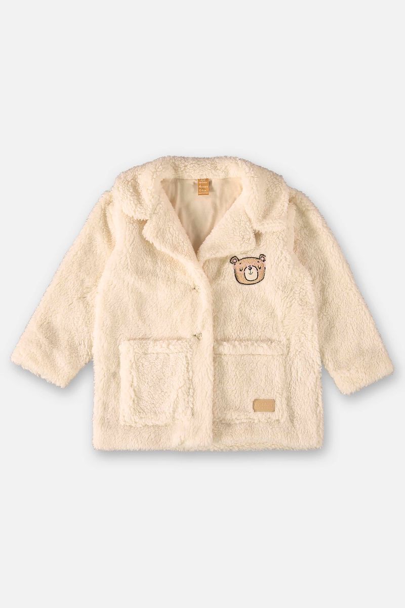 Casaco-em-Material-Sintetico-Infantil-para-Menina--Bege--Up-Baby