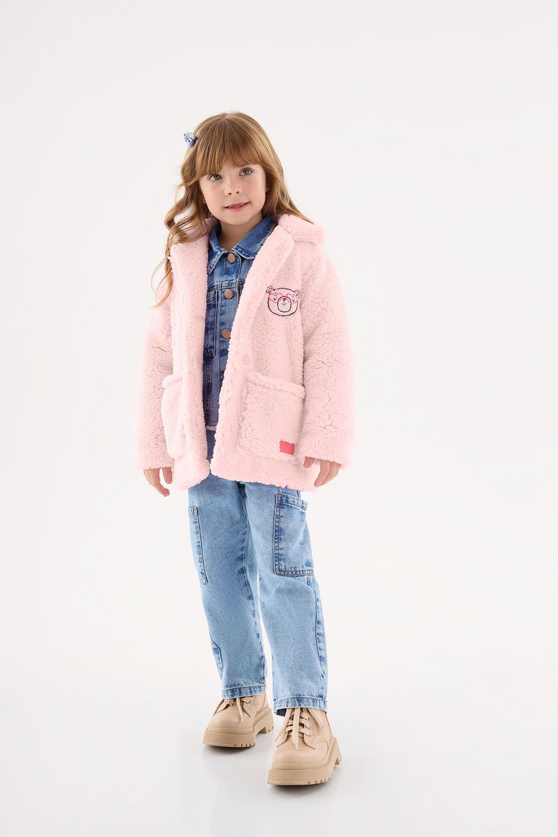 Casaco-em-Material-Sintetico-Infantil-para-Menina--Rosa--Up-Baby