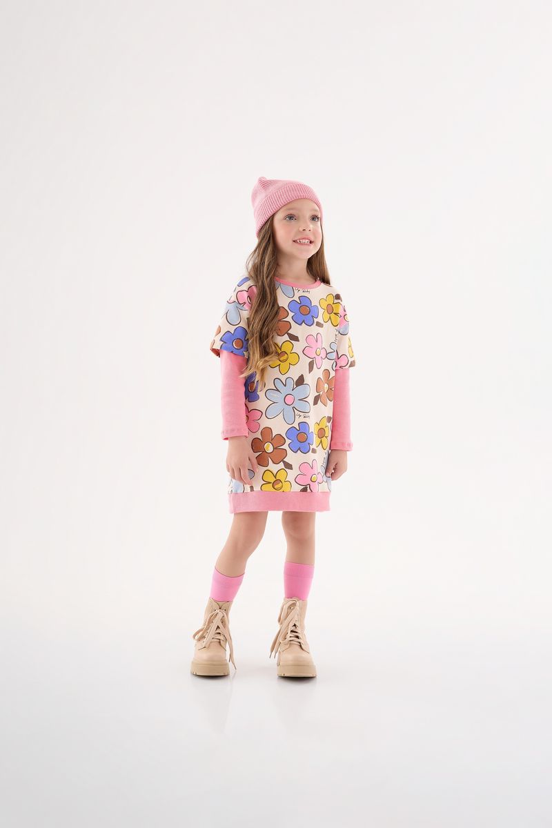 Vestido-Manga-Longa-Infantil--Rosa--Up-Baby