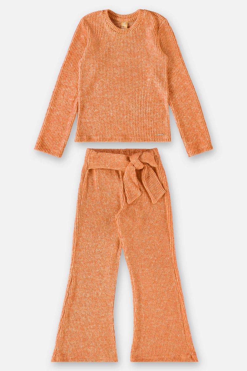 Conjunto-Blusa-e-Calca-Flare-Infantil-Menina--Laranja--Up-Baby