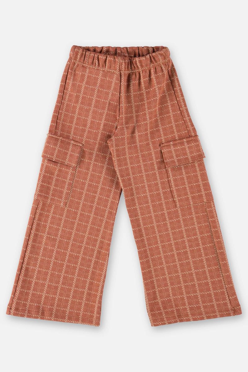 Conjunto-Blusao-e-Calca-em-Jacquard-Xadrez-Infantil-Menina--Marrom--Up-Baby