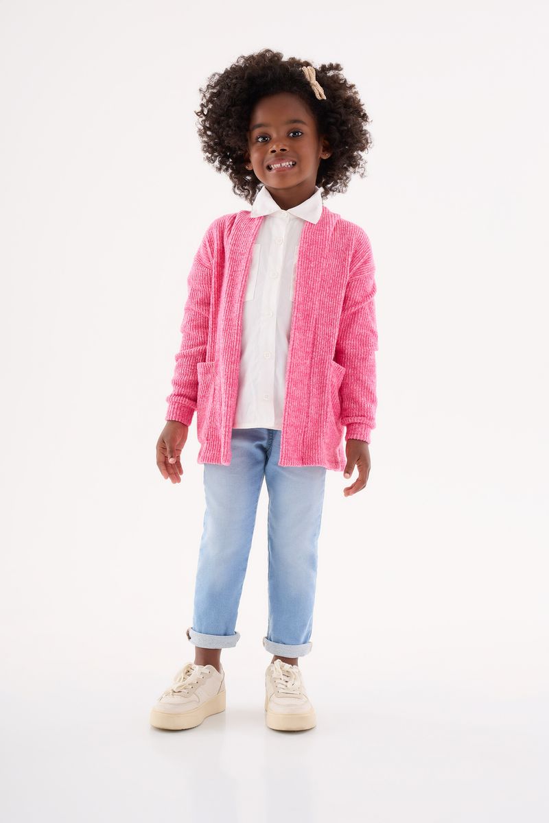 Cardigan-em-Material-Sintetico-Infantil-para-Menina--Rosa--Up-Baby