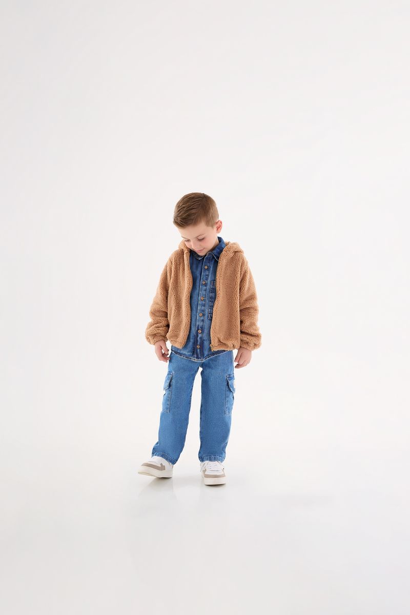 Jaqueta-em-Material-Sintetico-Infantil-Unissex--Marrom--Up-Baby