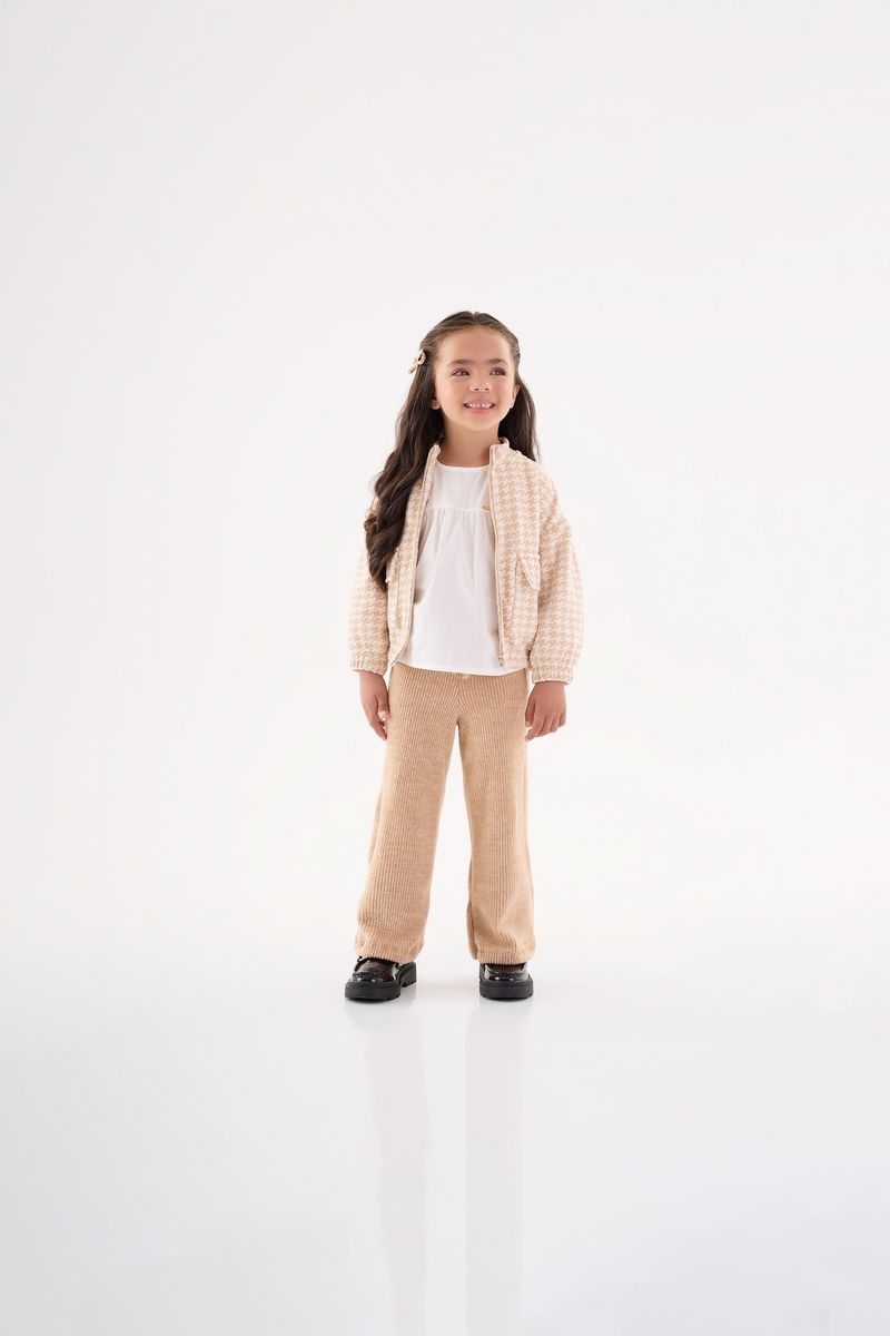 Jaqueta-Xadrez-Infantil-Menina--Bege--Up-Baby