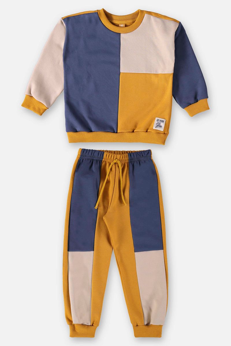 Conjunto-Blusao-e-Calca-Infantil-Menino--Amarelo--Up-Baby