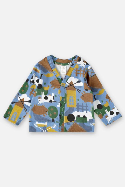 Cardigan em Suedine Bebê Menino (Azul) Up Baby