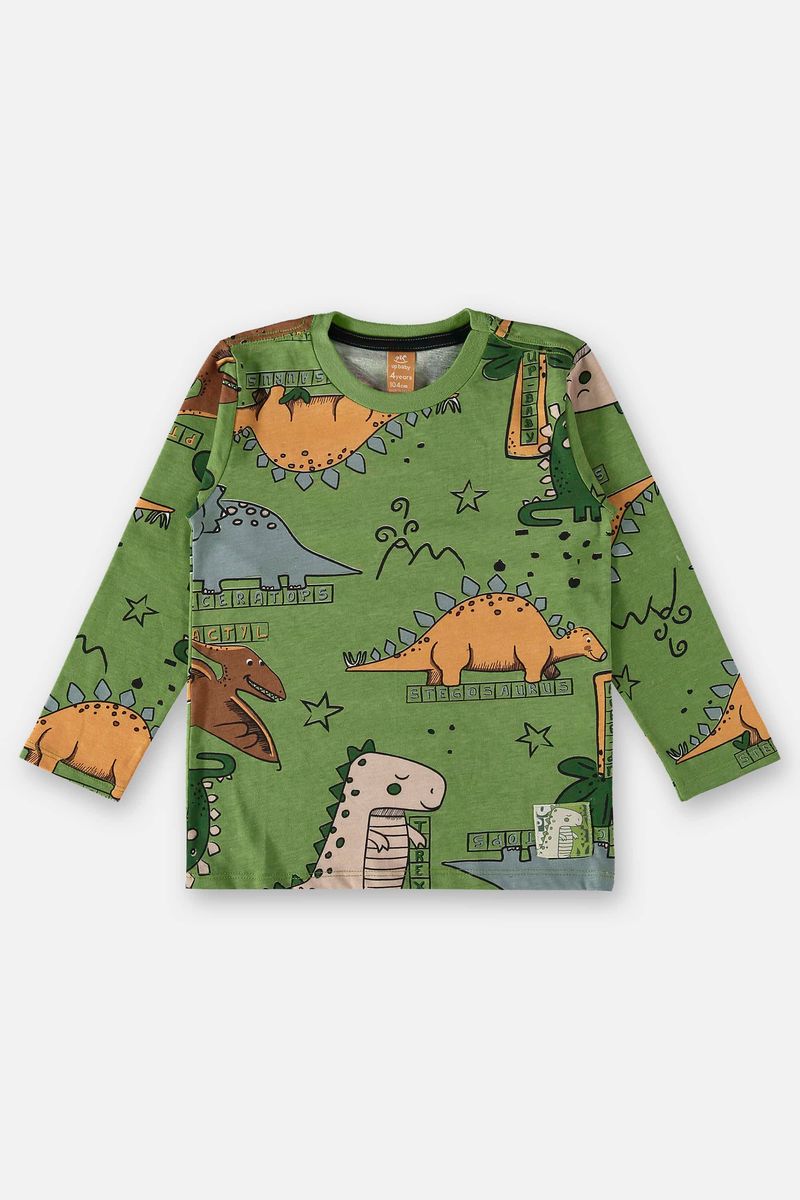 Camiseta-em-Meia-Malha-Infantil-para-Meninos--Verde--Up-Baby