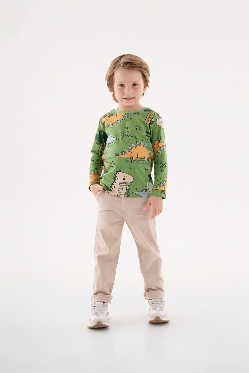 Camiseta-em-Meia-Malha-Infantil-para-Meninos--Verde--Up-Baby