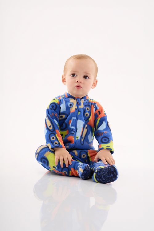 Macacão Estampado em Malha Soft Unissex para Bebê  (Azul) Up Baby