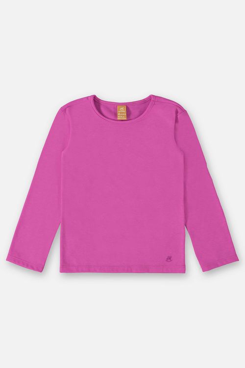 Blusa Manga Longa em Cotton Infantil Menina (Roxo) Up Baby