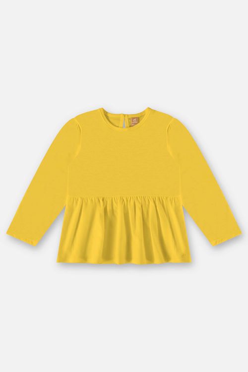 Bata Manga Longa Infantil Menina (Amarelo) Up Baby