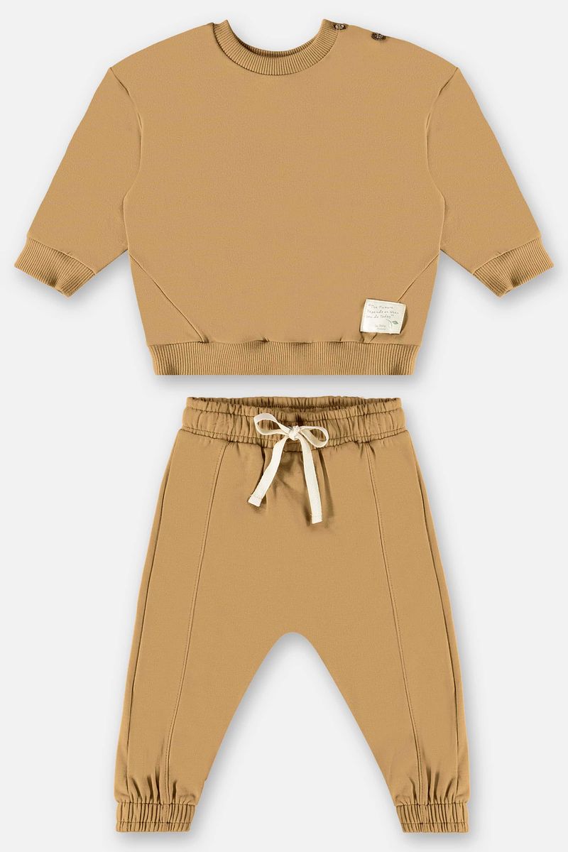 Conjunto-Blusao-e-Calca-Unissex-para-Bebe--Marrom--Up-Baby