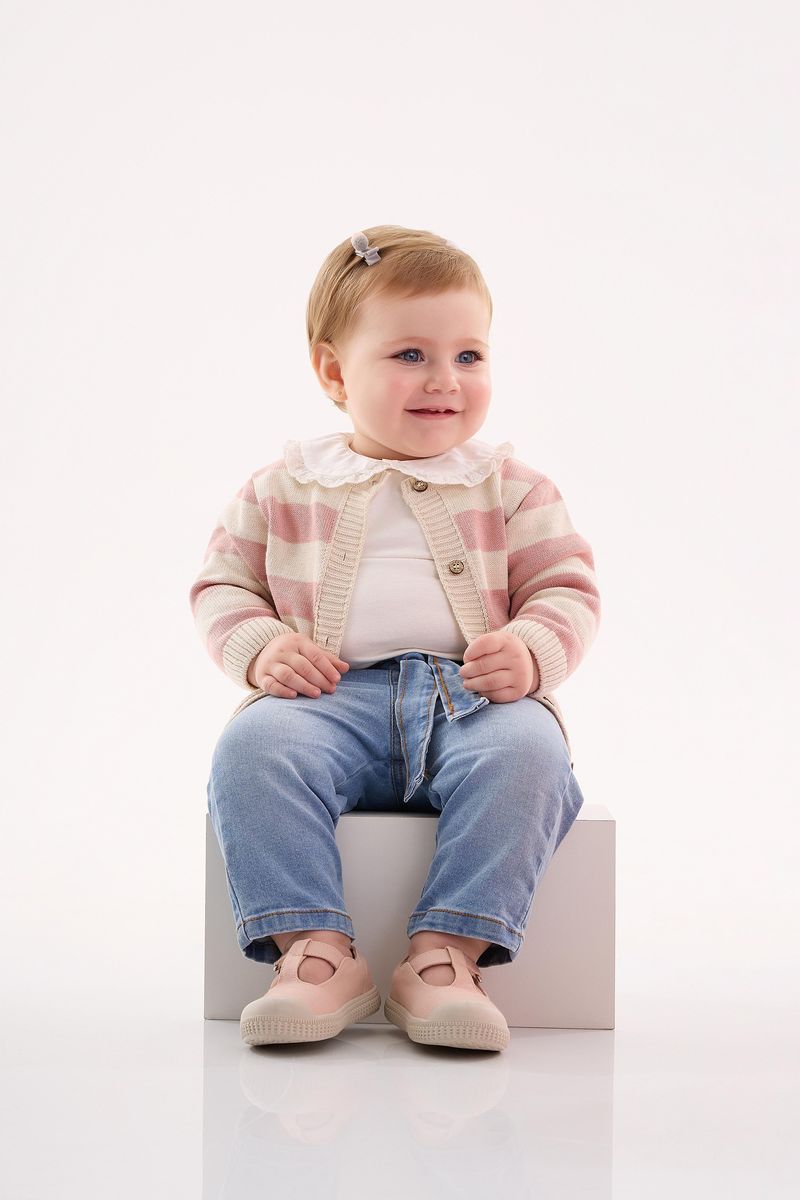 Cardigan-em-Trico-Unissex-para-Bebe--Laranja--Up-Baby