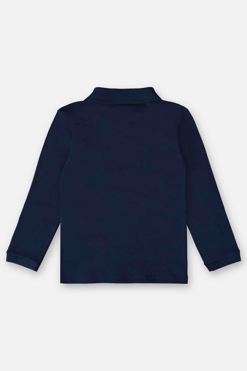Camisa-Polo-Manga-longa-em-Suedine-Infantil-Menino--Azul--Up-Baby