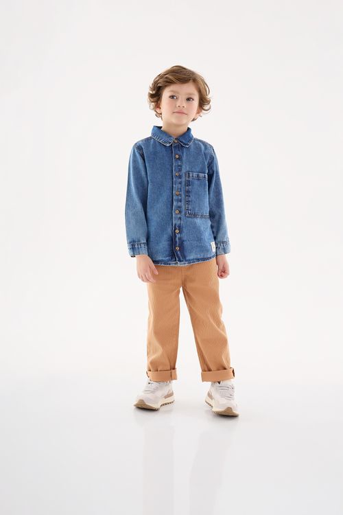 Camisa Jeans Infantil Menino (Azul) Up Baby