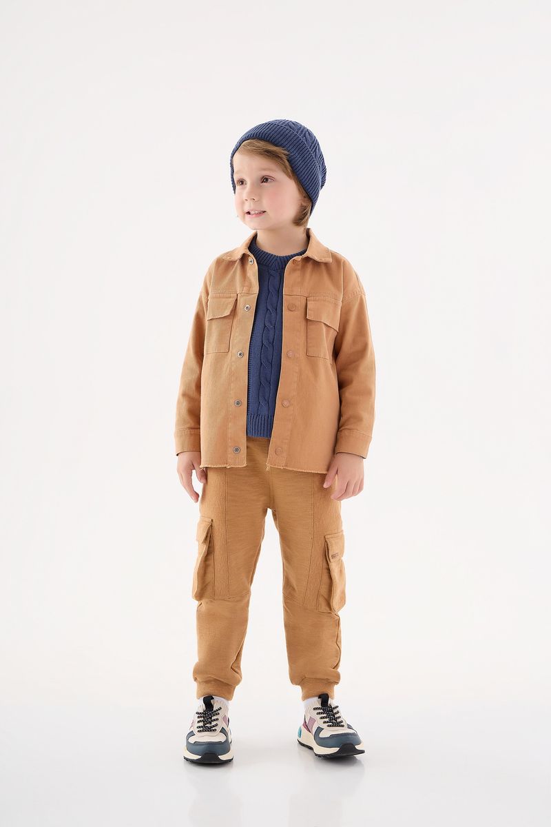 Calca-em-Moletom-Flame-Infantil-Menino--Marrom--Up-Baby