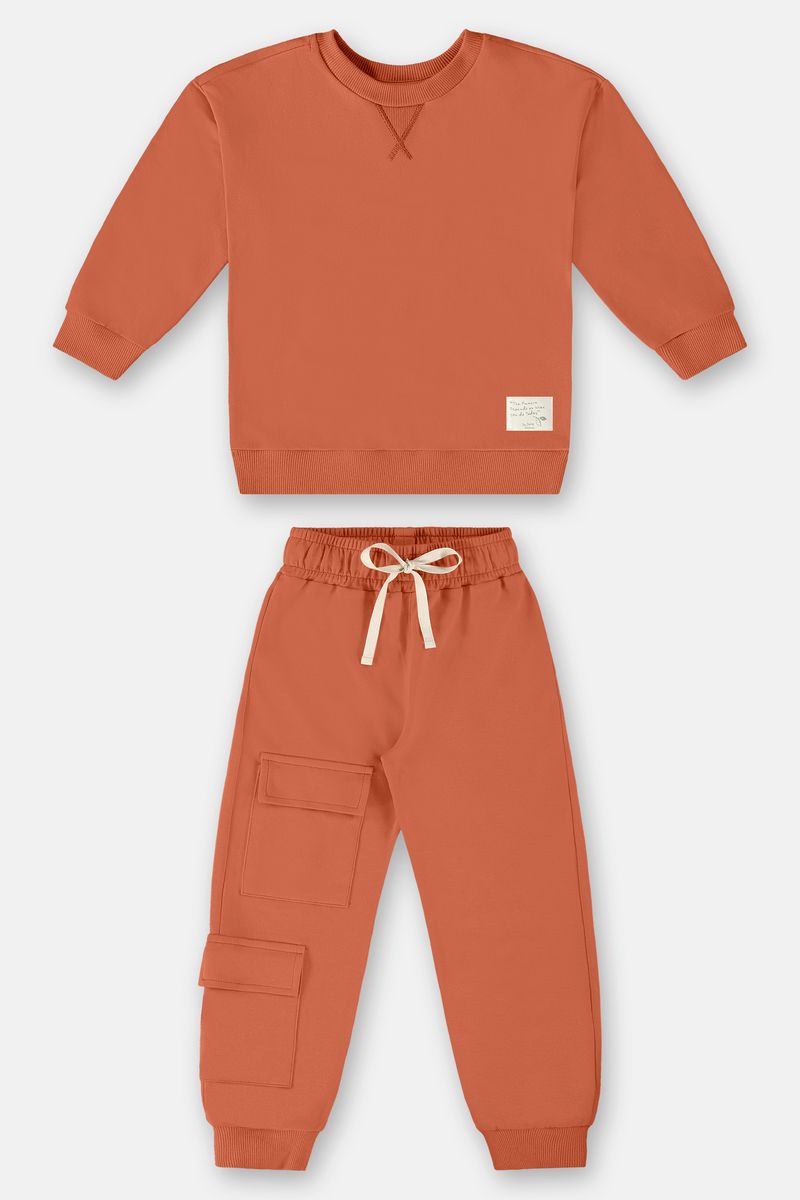 Conjunto-Blusao-e-Calca-Infantil-Menino--Marrom--Up-Baby