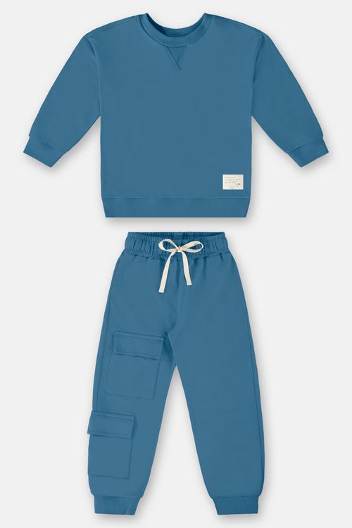 Conjunto Blusão e Calça Infantil Menino (Azul) Up Baby