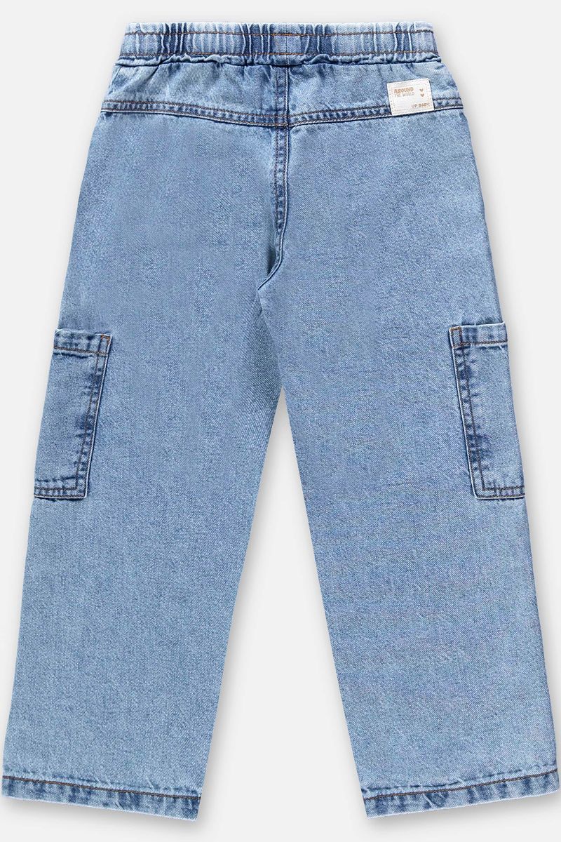 Calca-Cargo-Infantil-para-Menina--Azul--Up-Baby