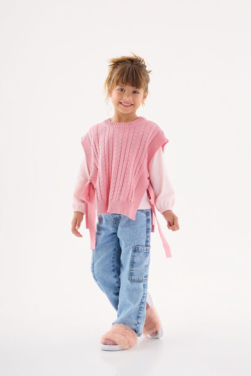 Calca-Cargo-Infantil-para-Menina--Azul--Up-Baby