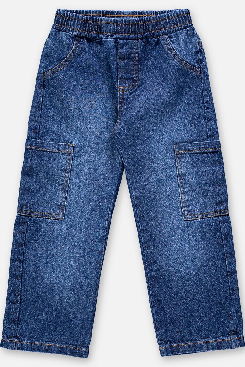 Calca-Cargo-Infantil-para-Menina--Azul--Up-Baby