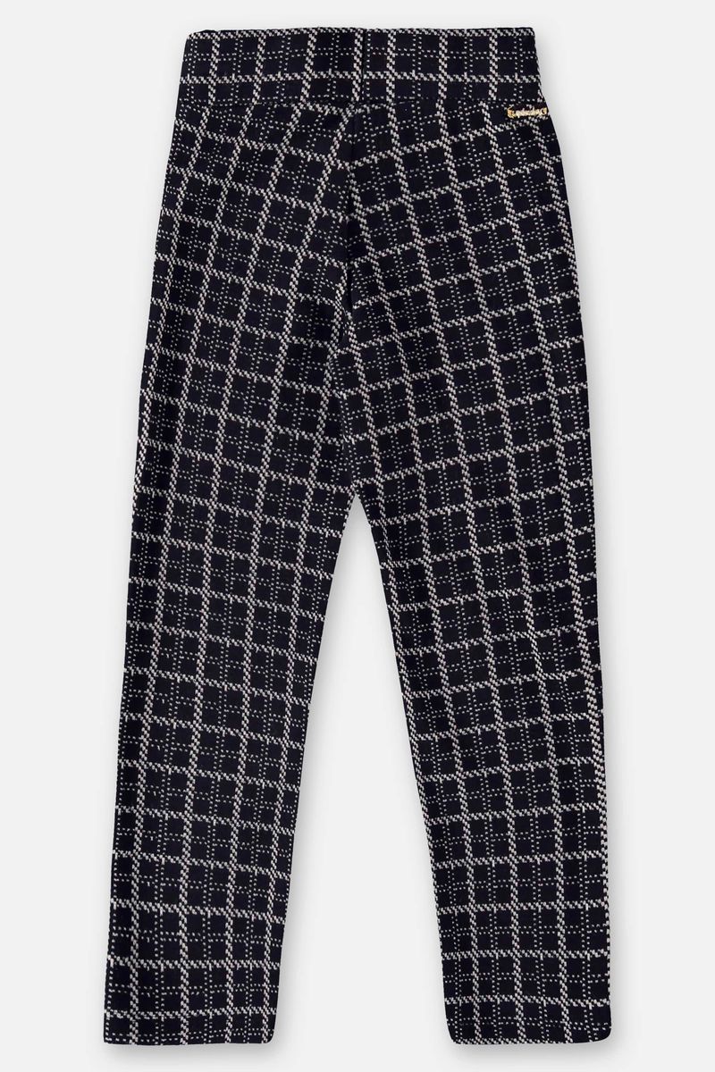 Calca-Xadrez-em-Malha-Jacquard-Infantil-para-Menina--Preto--Up-Baby