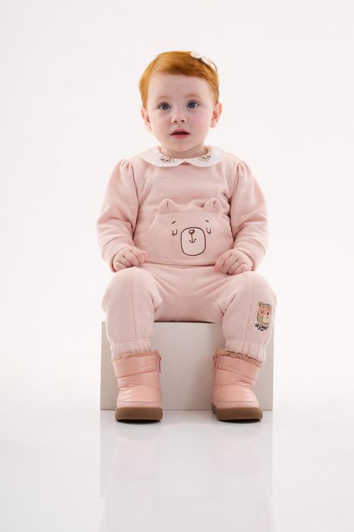Conjunto Blusão e Calça Infantil Menina (Rosa) Up Baby