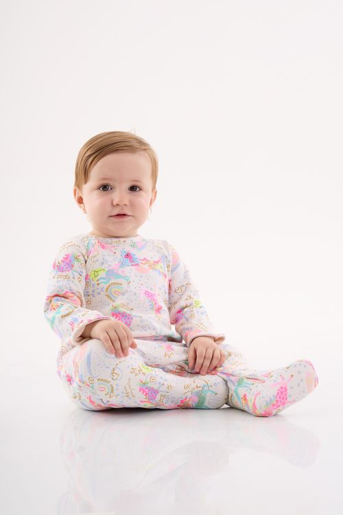 Macacão em Suedine Unissex para Bebê (Branco) Up Baby