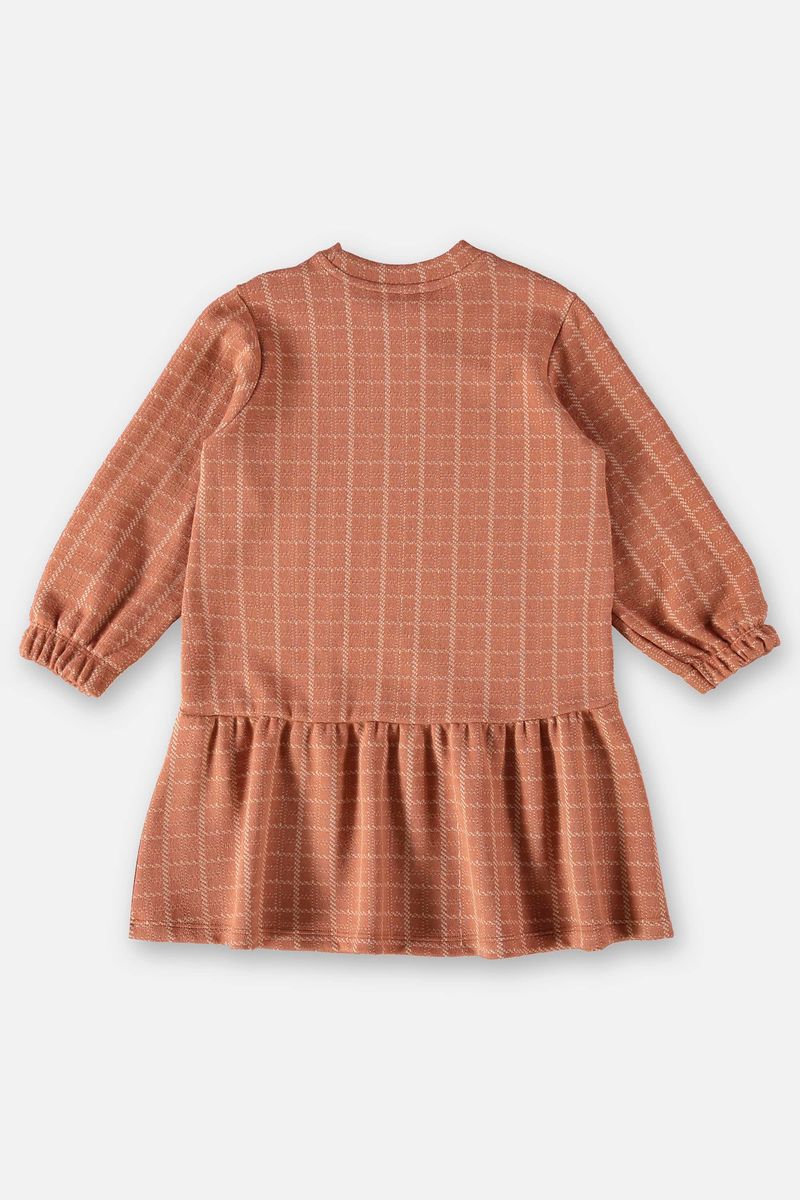 Vestido-Xadrez-em-Jacquard-Infantil--Marrom--Up-Baby