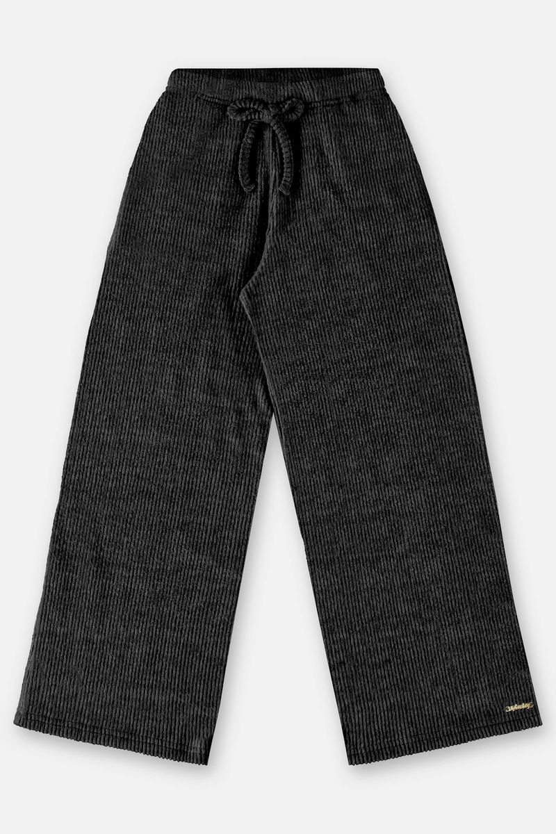 Calca-Wide-Leg-em-Malha-Canelada-Infantil-Menina--Preto--Up-Baby